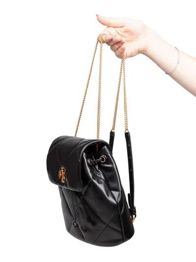 Tory Burch Mini Kira Diamond Backpack In Black Leather