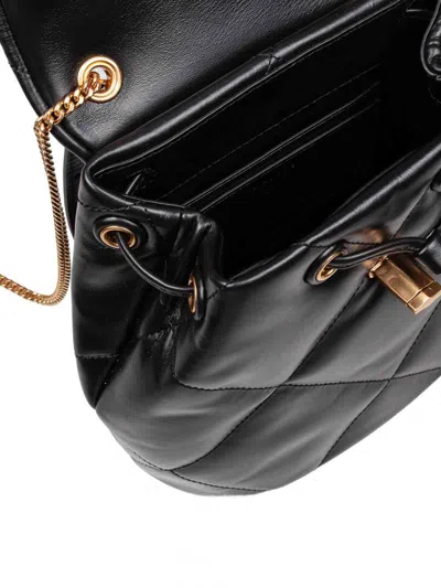 Tory Burch Mini Kira Diamond Backpack In Black Leather