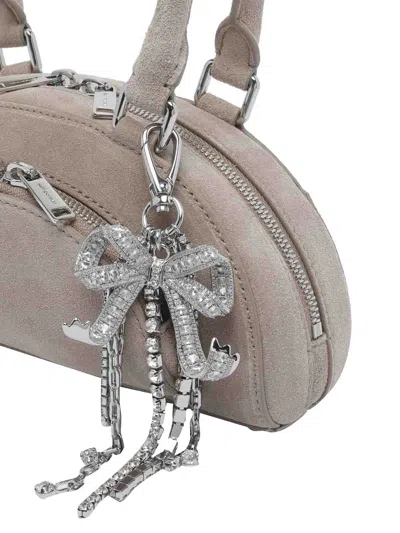 Self-portrait Mini Suede Bow Charm Shoulder Bag