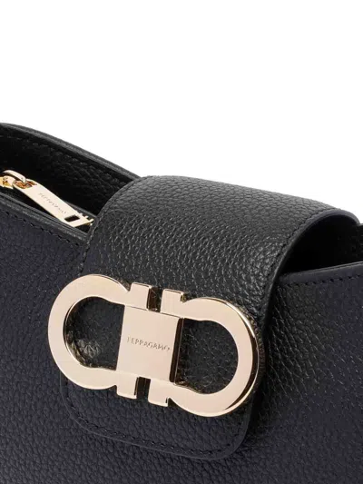 Ferragamo Gabry Black Calf Leather Shoulder Bag