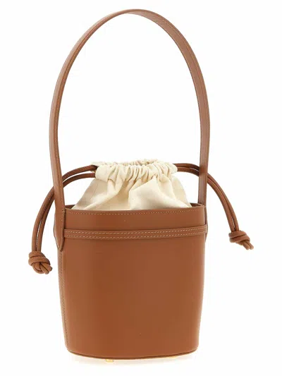 Self-portrait Bow-embellished Bucket Bag In Brown
