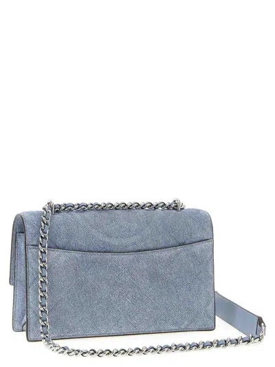Tory Burch Fleming Denim Small Convertible Shoulder Bag
