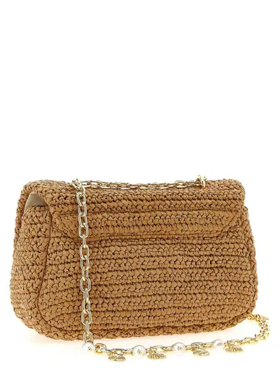 Self-portrait Raffia Bow Charm Shoulder Bag