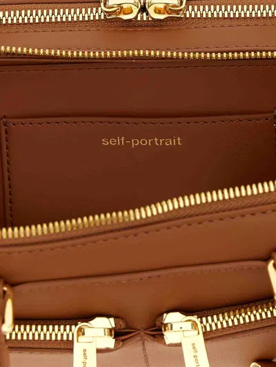 Self-portrait Tan Leather Baguette With Charm Shoulder Bag