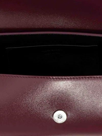 Jil Sander Small Rectangular Shoulder Bag With Adjustable Strap In Burgundy