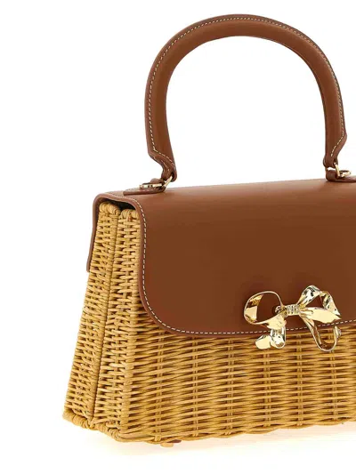 Self-portrait Rattan Mini Bow Bag Handbag