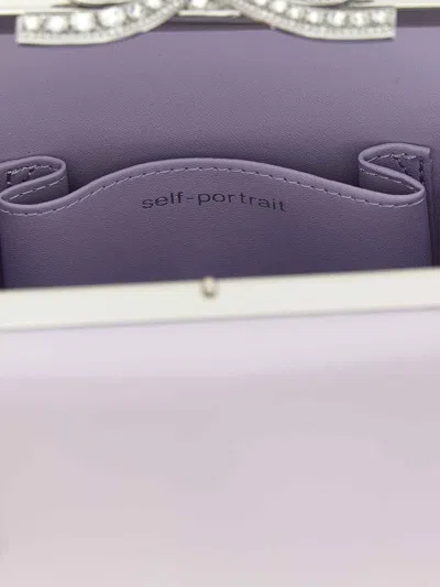 Self-portrait Lilac Leather Mini Bow Handbag