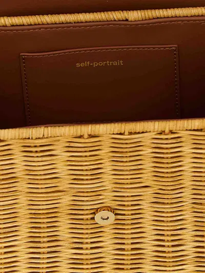 Self-portrait Rattan Mini Bow Bag Handbag