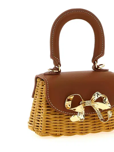 Self-portrait Rattan Micro Bow Handbag