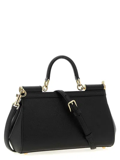 Dolce & Gabbana Black Leather Medium Sicily Handbag