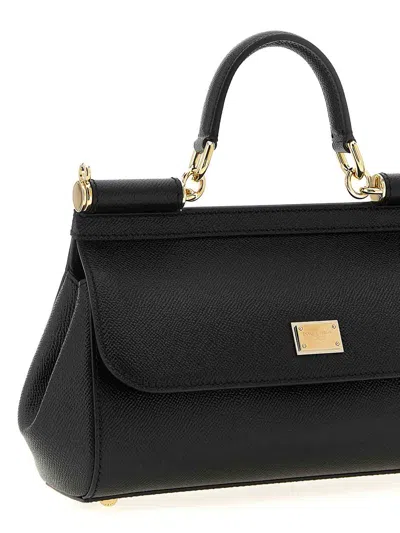 Dolce & Gabbana Black Leather Medium Sicily Handbag