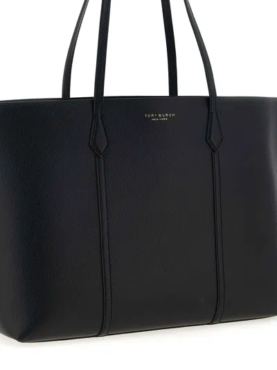 Tory Burch Large Perry Leather Tote Bag In Black