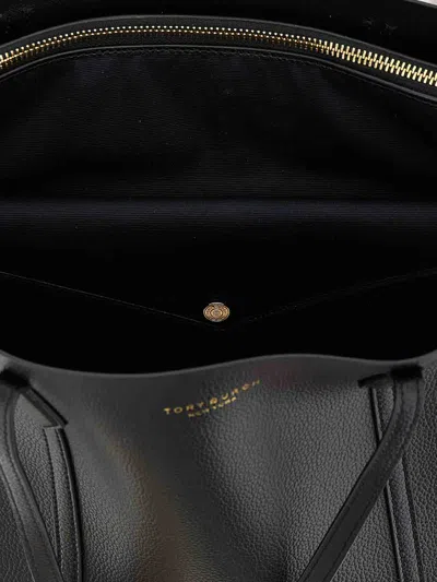 Tory Burch Large Perry Leather Tote Bag In Black