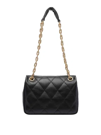 Burberry Black Quilted Crossbody Bag With Ekd Plaque On The Front And Chain-link Shoulder Strap In Leather Wo