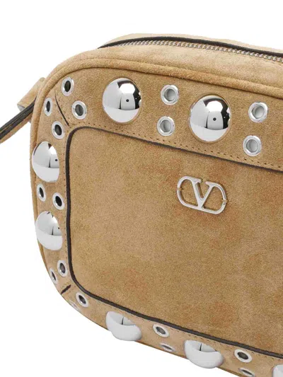 Valentino Beige Suede Nellcote Crossboyd Bag
