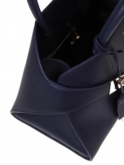 Ferragamo Hands Hug Th M Blue Leather