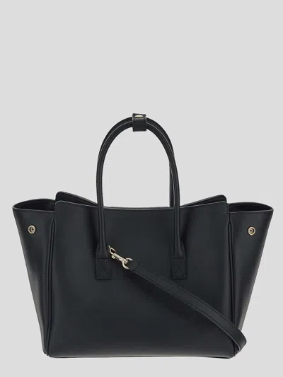 Balenciaga Women Black Leather Mini Carry All Hampton Shopping Bag In Black
