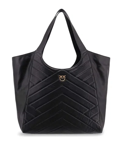 Pinko Quilted Chevron Dual Handle Shoulder Bag