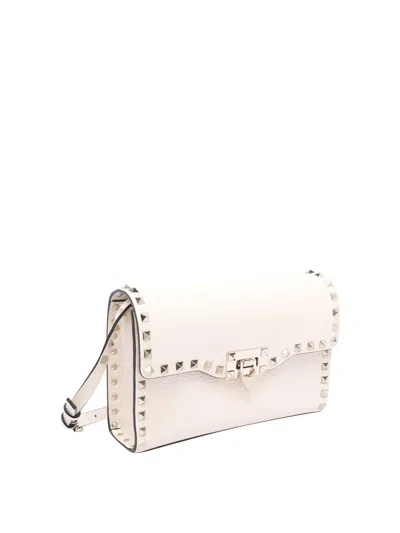 Valentino Rockstud Shoulder Bag In White