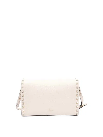 Valentino Rockstud Shoulder Bag In White