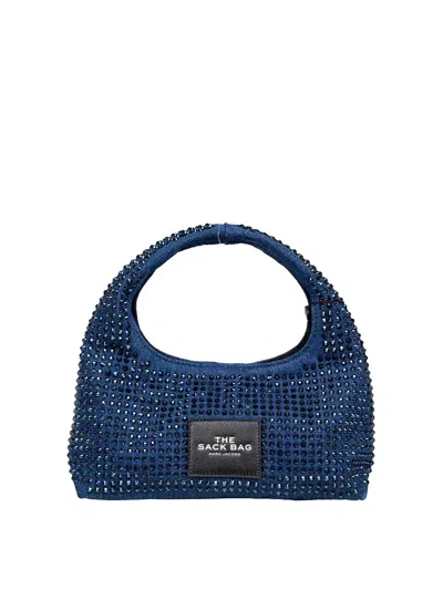 Marc Jacobs The Mini Sack In Denim Handbag With Crystals