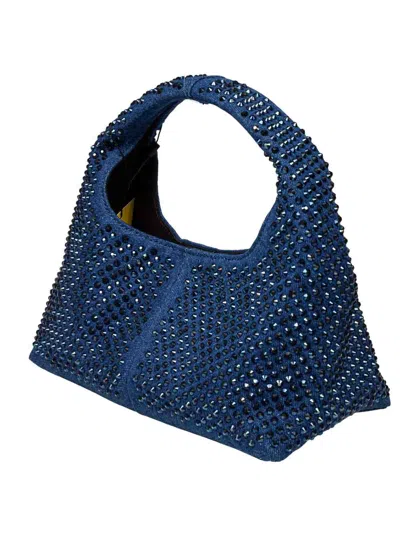 Marc Jacobs The Mini Sack In Denim Handbag With Crystals