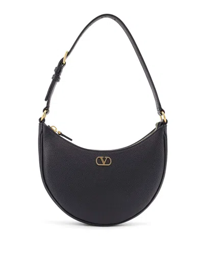 Valentino Black Vlogo Signature Mini Hobo Bag