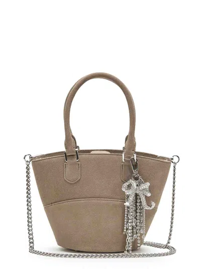 Self-portrait Suede Shoulder Bag With Charms