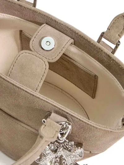 Self-portrait Suede Shoulder Bag With Charms