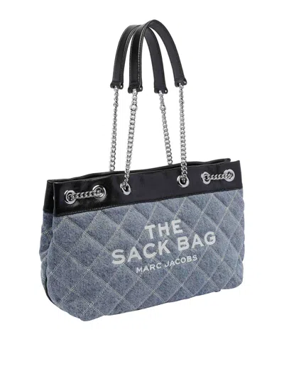 Marc Jacobs Light Wash The Quilted Denim Chain Sack Bag