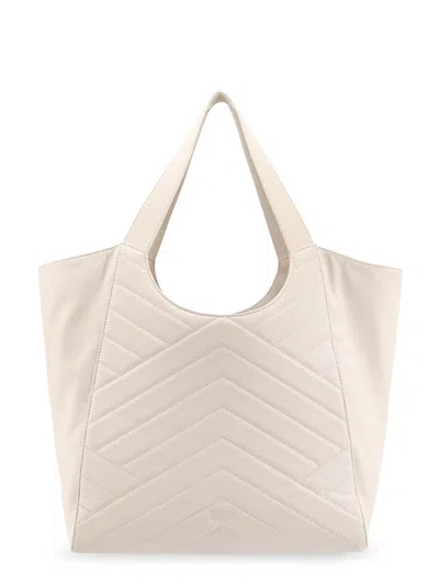 Pinko Puzzle-quilted Leather Shopper Bag With Logo Plate