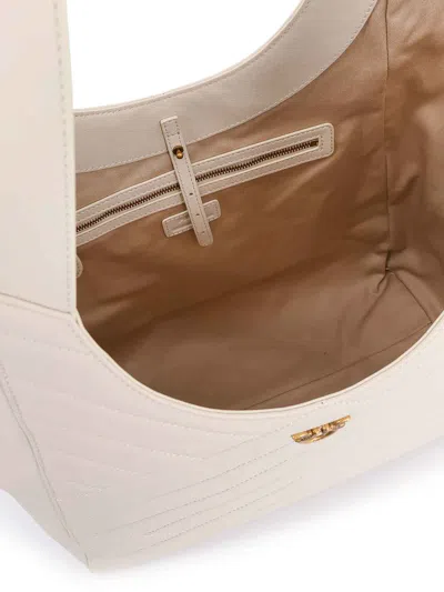 Pinko Puzzle-quilted Leather Shopper Bag With Logo Plate