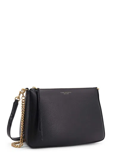 Tory Burch Leather Shoulder Bag Chain Strap In Black