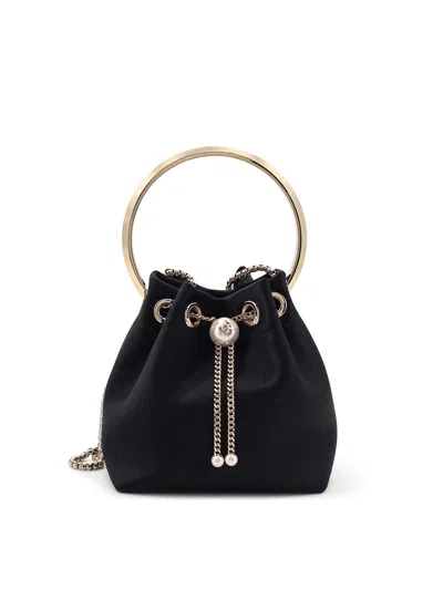 Jimmy Choo Bonbon Handbag With Drawstring Closure And Circular Metal Handle