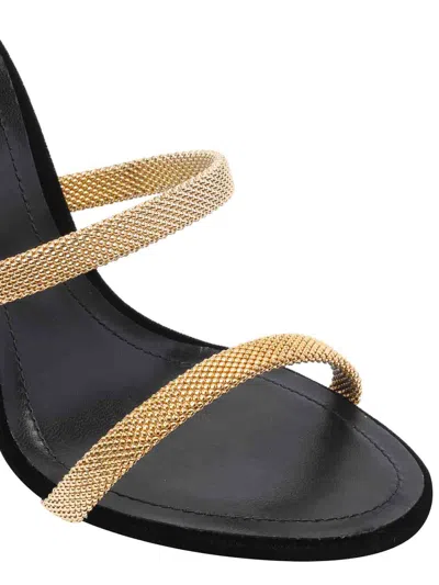 René Caovilla Trigold Cleo Black-gold Sandal 105