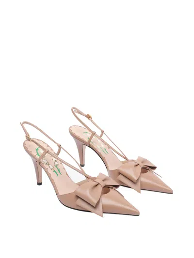 Valentino Bowow 85 Leather Slingback Pumps