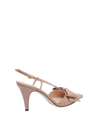 Valentino Bowow 85 Leather Slingback Pumps