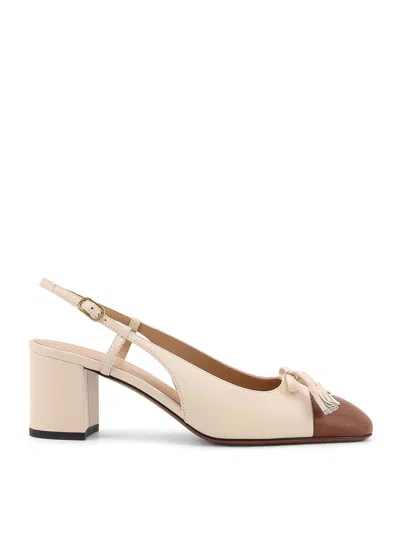 Valentino Leather Valet Du Roi Slingback Heels 60 In Nude