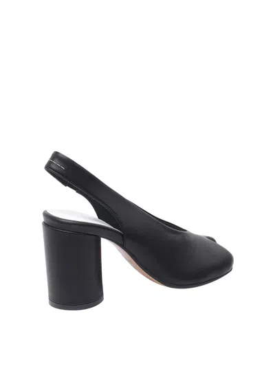 Mm6 Maison Margiela Block Heel Leather Open Toe Sandals