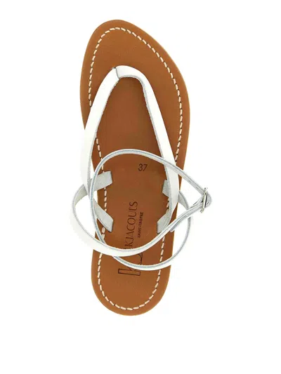 Kjacques Smyrne Double-ankle-strap Leather Sandals In White