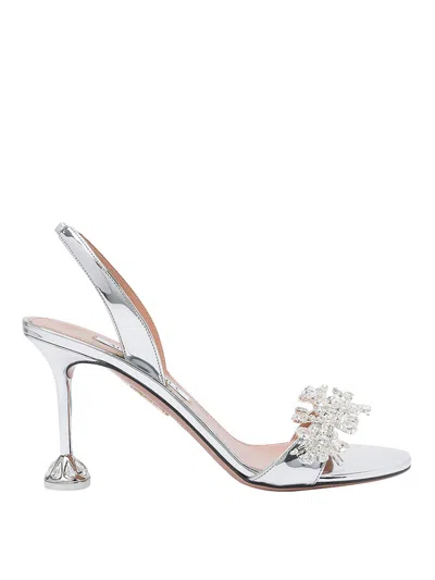 Aquazzura 85mm Crystal-embellished Slingback Sandals - Women's - Rubber/patent Calf Leather/calf Leather/cryst