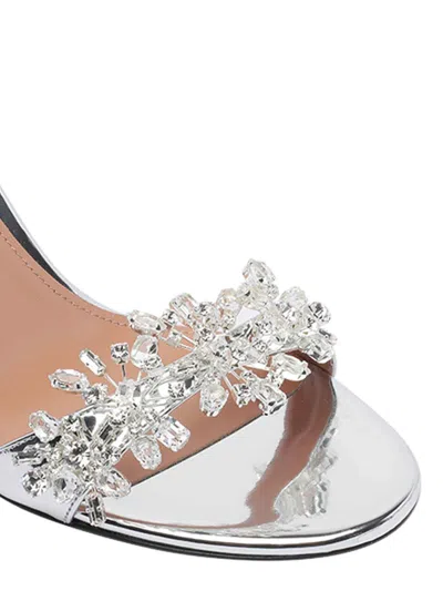 Aquazzura 85mm Crystal-embellished Slingback Sandals - Women's - Rubber/patent Calf Leather/calf Leather/cryst