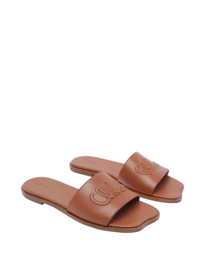 Chloé And Brown Flower Sandals