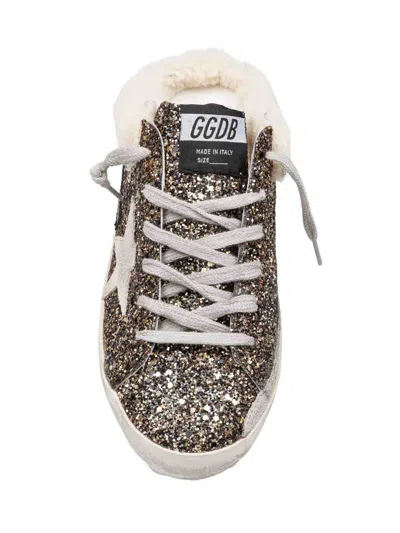 Golden Goose Super-star Sabot-style Sneakers With Glitter And Shearling Lining