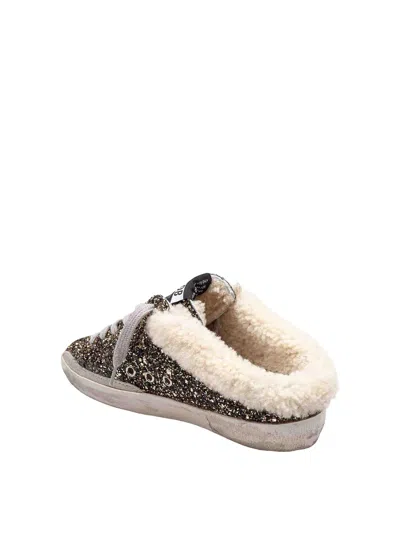 Golden Goose Super-star Sabot-style Sneakers With Glitter And Shearling Lining