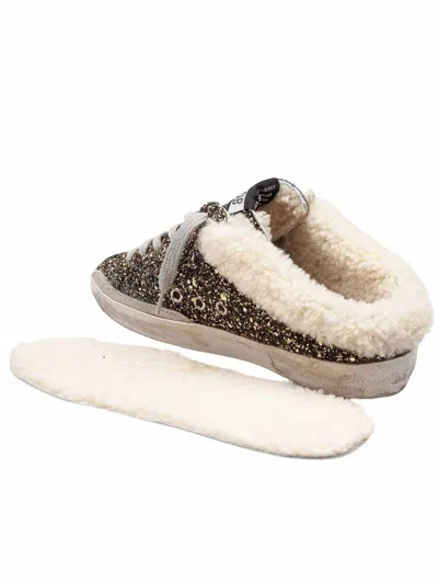 Golden Goose Super-star Sabot-style Sneakers With Glitter And Shearling Lining