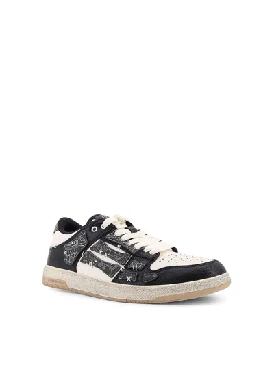 Amiri Skel Top Black Low Top Sneakers With Logo Patch On The Tongue And Logo Lettering On The Heel In Leat