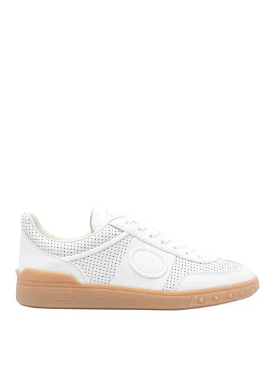 Valentino Garavani Upvillage Low-top Perforated Nappa Leather Sneaker In White