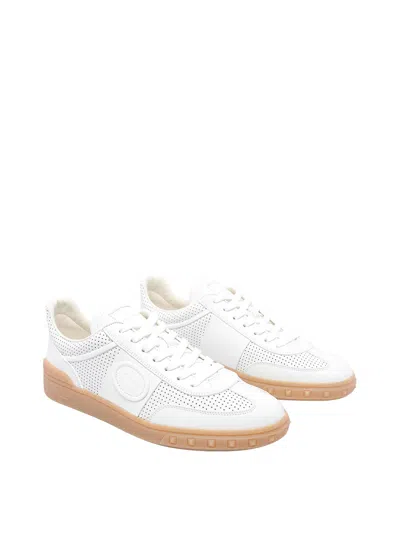 Valentino Garavani Upvillage Low-top Perforated Nappa Leather Sneaker In White