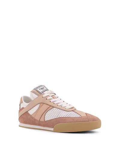 Chloé Kick Low-top Leather Sneakers With Mesh Inserts